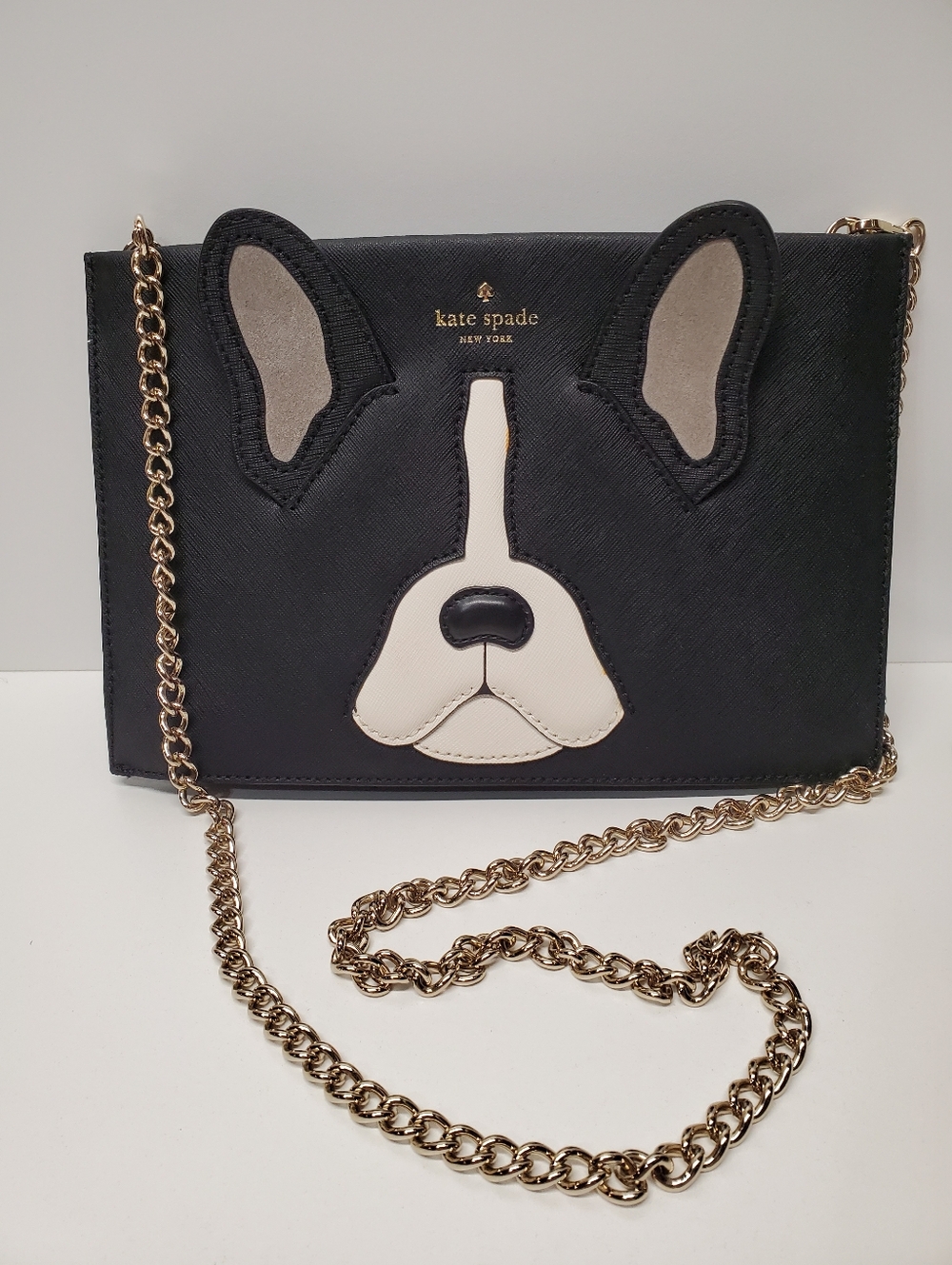 KATE SPADE French Bulldog Antoine Sima Ma Cherie Clutch Crossbody Bag Rare❗️